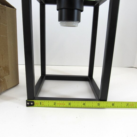 Porch Light 9 3/4" Exterior Light Fixture Square Black w/Inside Glass Cover - Picture 8 of 8